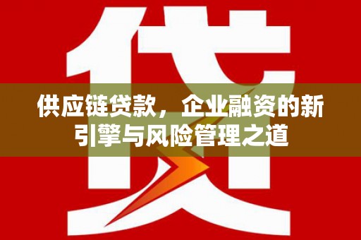 黄南供应链贷款，企业融资的新引擎与风险管理之道