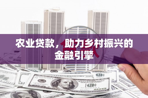 黄南农业贷款，助力乡村振兴的金融引擎