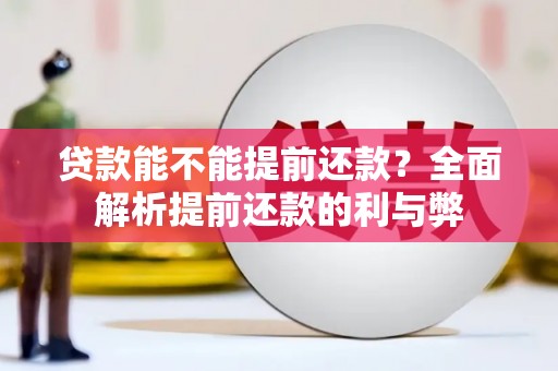 黄南贷款能不能提前还款？全面解析提前还款的利与弊