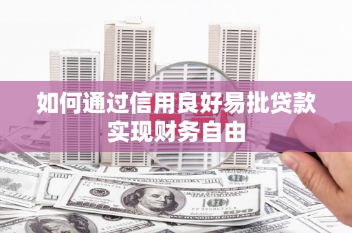 黄南如何通过信用良好易批贷款实现财务自由