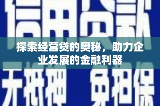 黄南探索经营贷的奥秘，助力企业发展的金融利器