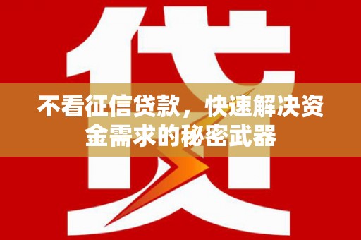 黄南不看征信贷款，快速解决资金需求的秘密武器