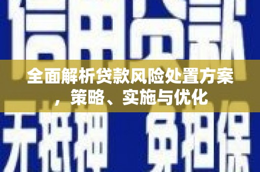 黄南全面解析贷款风险处置方案，策略、实施与优化
