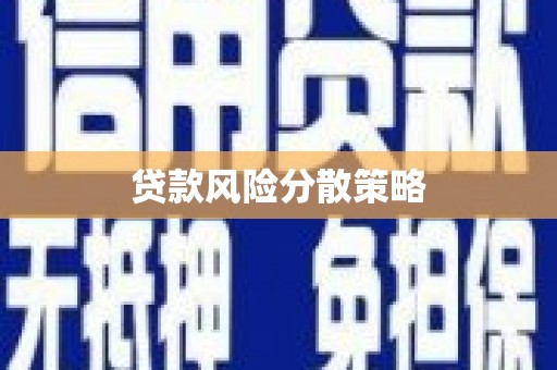 黄南贷款风险分散策略