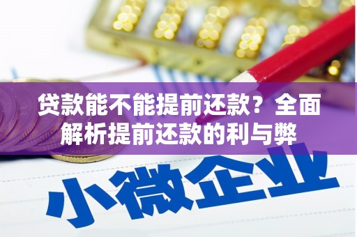 黄南贷款能不能提前还款？全面解析提前还款的利与弊