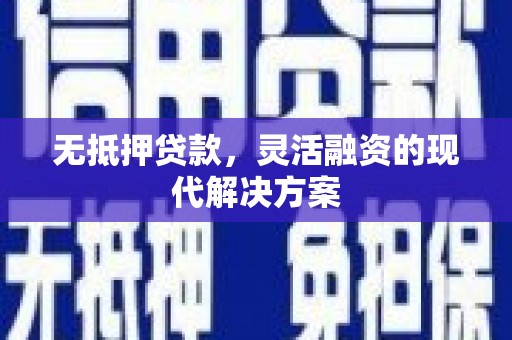 黄南无抵押贷款，灵活融资的现代解决方案