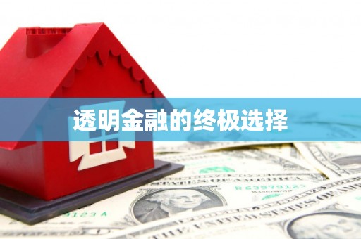 黄南透明金融的终极选择
