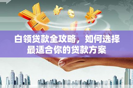 黄南白领贷款全攻略，如何选择最适合你的贷款方案