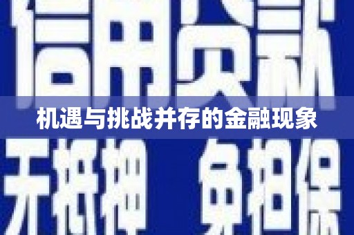 黄南机遇与挑战并存的金融现象